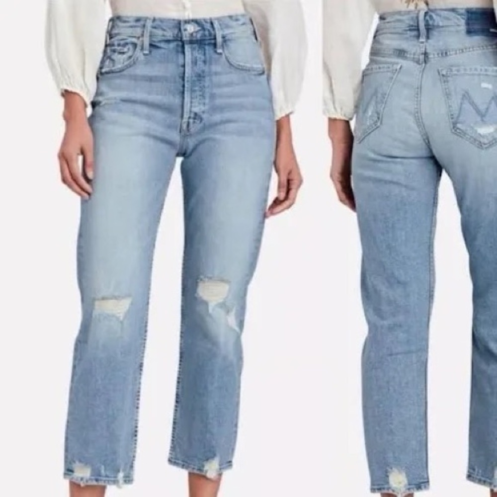 MOTHER The Tomcat- Jeans/High-rise straight leg in the Confession Wash. Size 27